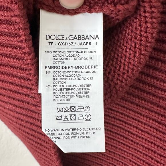 Dolce & Gabbana Cotton Sweater with Handmade Floral Embroidery size S - Picture 9 of 15